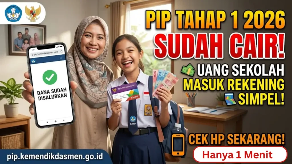 PIP Tahap 1 2026 Sudah Cair Mulai April! Cara Cek Lewat HP + Tanda Dana Langsung Masuk Rekening