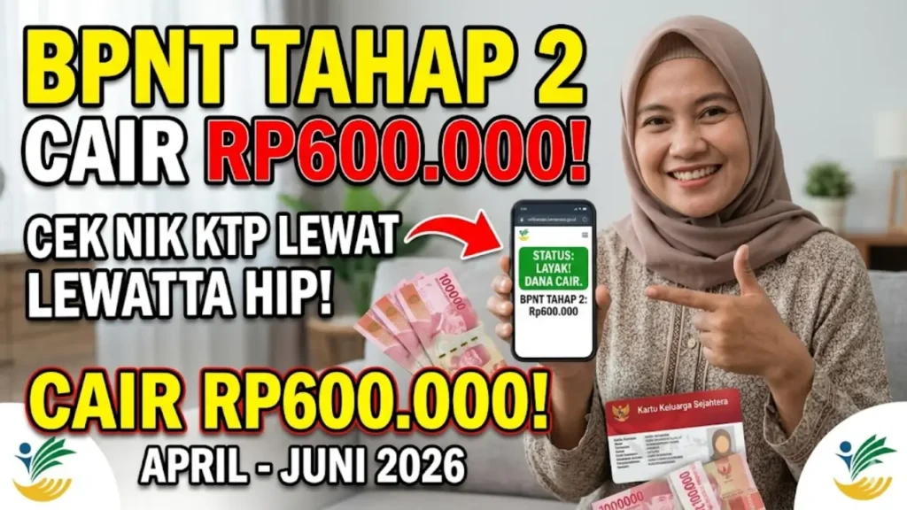 BPNT Tahap 2 April 2026 Sudah Cair Rp600.000! Cara Cek Penerima via HP dengan NIK KTP